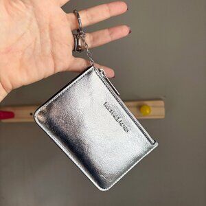 NWT Michael Kors Jet Set Crackled Metallic Leather Card Wallet / Coin Purse